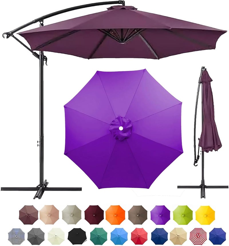 GLDDFDG Patio Umbrella Canopy, Universal Replacement Cover for 10 Feet 8- Ribs Outdoor Round Patio Market Umbrella Parasol Canopy Top Sun Shade Accessory, 300D UV Protective And Water Resistant Patio Canopy (Purple) - Image 1